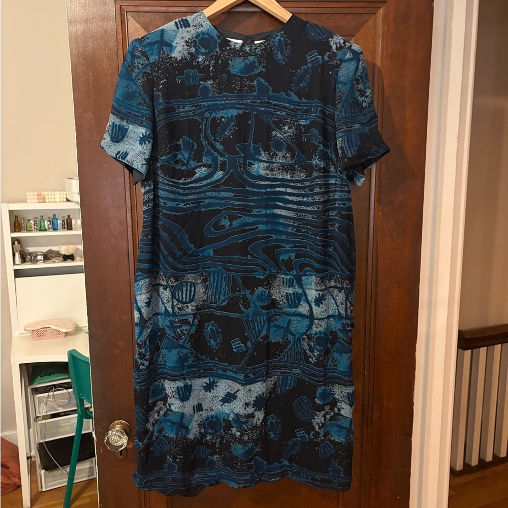 Blue and Black Patterned Dress
